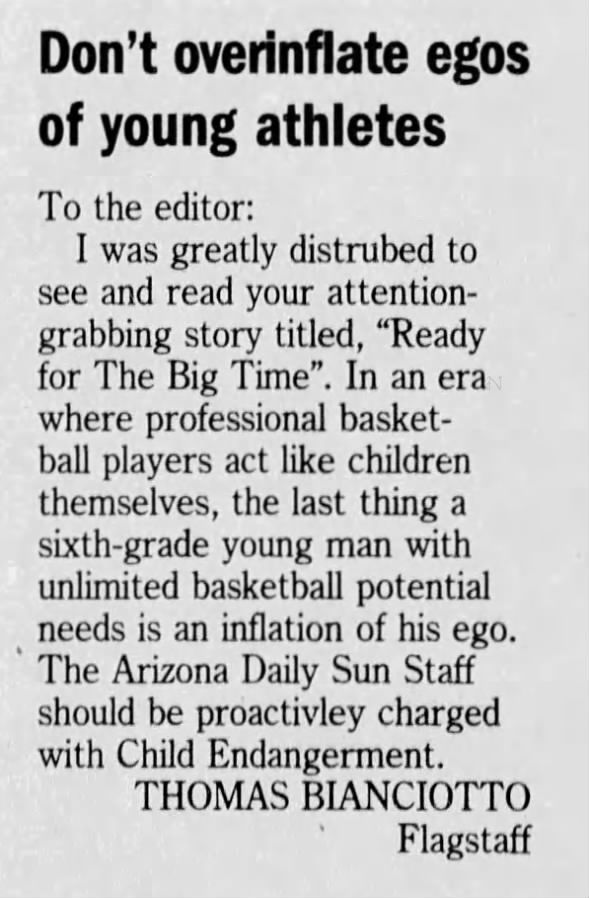 Clipping from Arizona Daily Sun